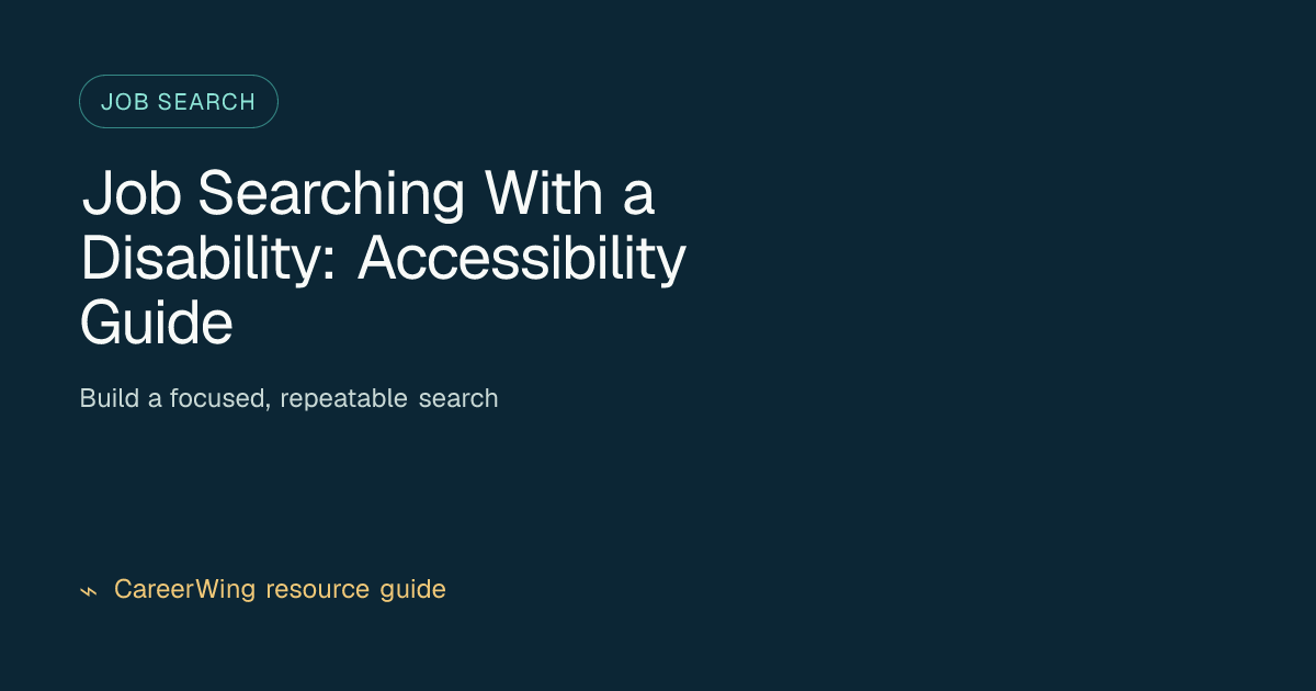 Job Searching With a Disability: Accessibility Guide — illustrated job search guide from CareerWing