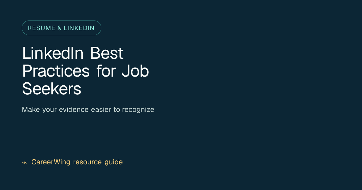 LinkedIn Best Practices for Job Seekers — illustrated resume & linkedin guide from CareerWing