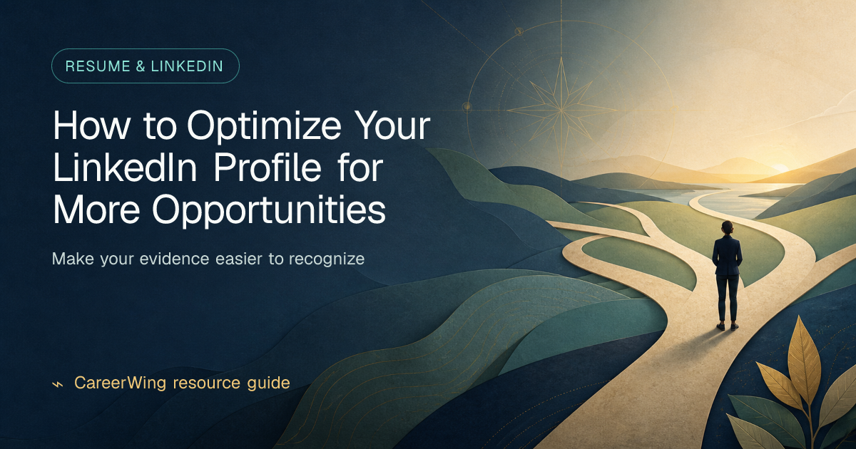 How to Optimize Your LinkedIn Profile for More Opportunities — illustrated resume & linkedin guide from CareerWing