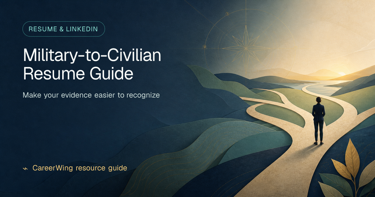Military-to-Civilian Resume Guide — illustrated resume & linkedin guide from CareerWing