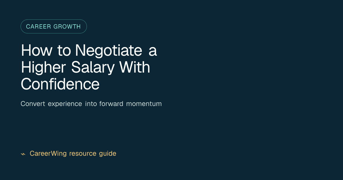 How to Negotiate a Higher Salary With Confidence — illustrated career growth guide from CareerWing