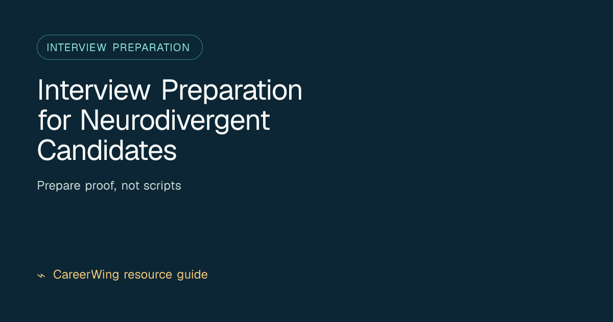 Interview Preparation for Neurodivergent Candidates — illustrated interview preparation guide from CareerWing