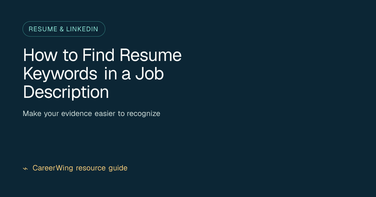 How to Find Resume Keywords in a Job Description — illustrated resume & linkedin guide from CareerWing