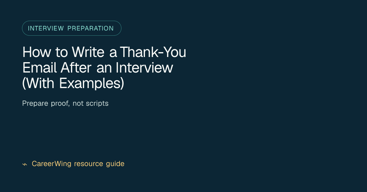How to Write a Thank-You Email After an Interview (With Examples) — illustrated interview preparation guide from CareerWing