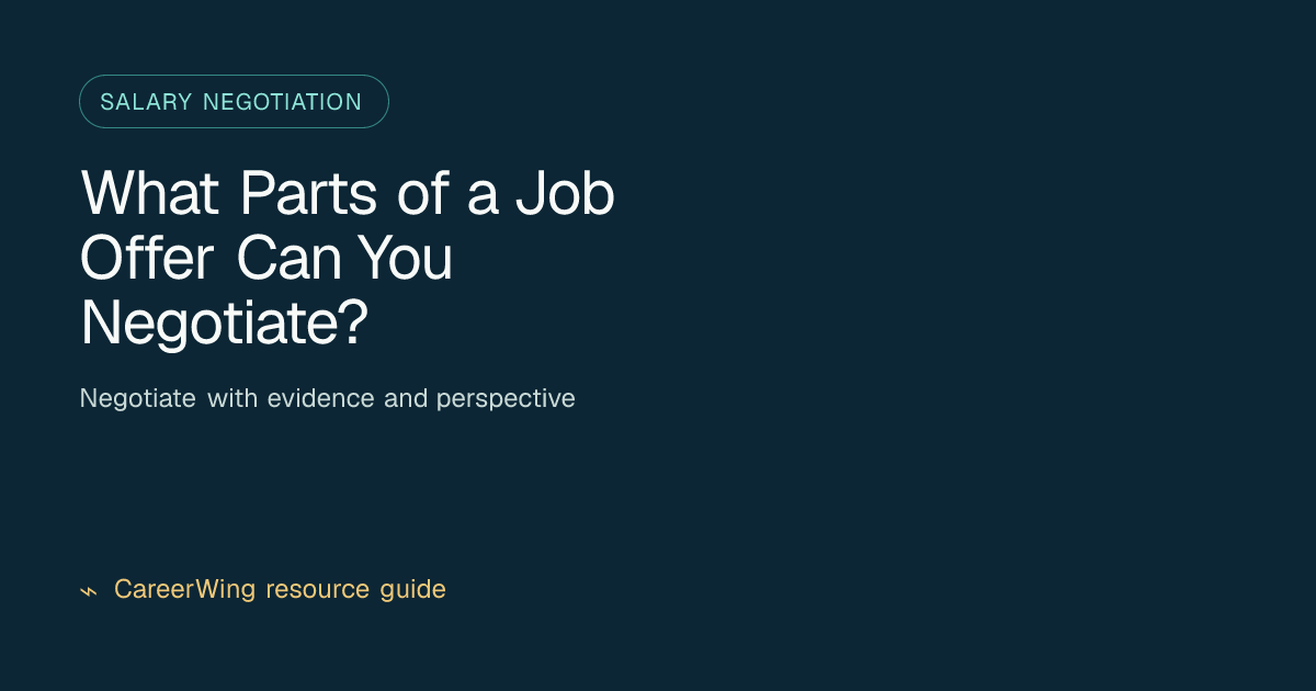 What Parts of a Job Offer Can You Negotiate? — illustrated salary negotiation guide from CareerWing
