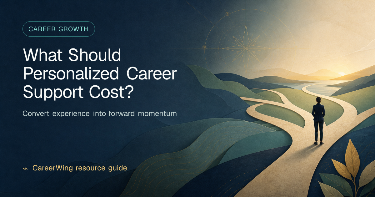 What Should Personalized Career Support Cost? — illustrated career growth guide from CareerWing