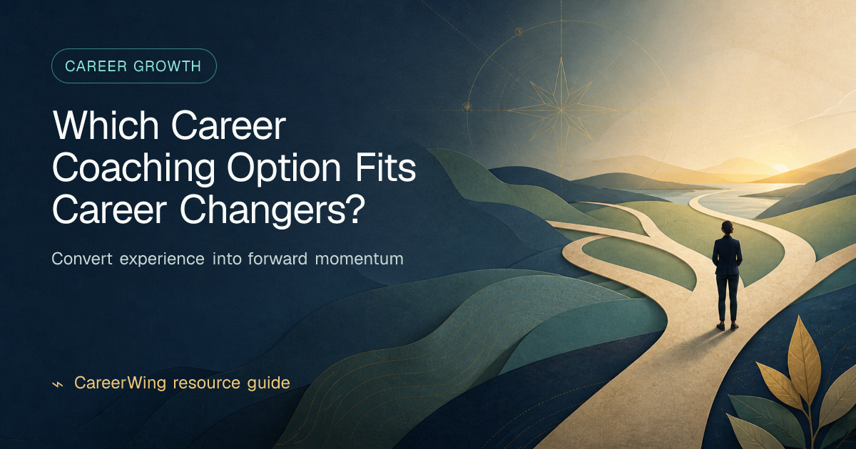 Which Career Coaching Option Fits Career Changers? — illustrated career growth guide from CareerWing